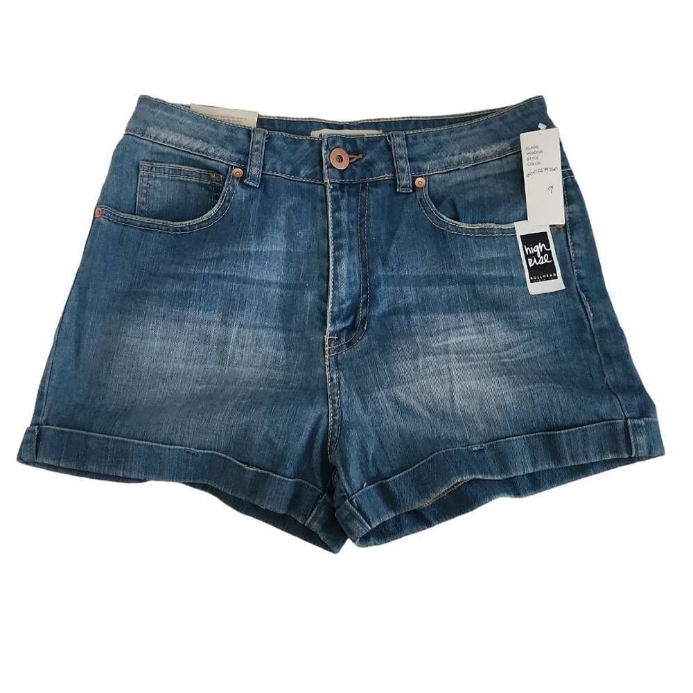 Bullhead Denim Women's Size 9 Blue Cuffed Mom Shorts